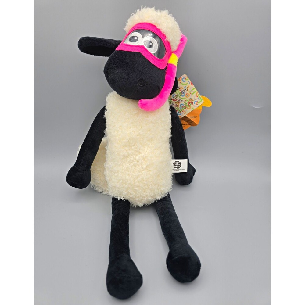 Shaun The Sheep Plush 14.5" Snorkel Goggles Diving Summer Edition NWT Aardman